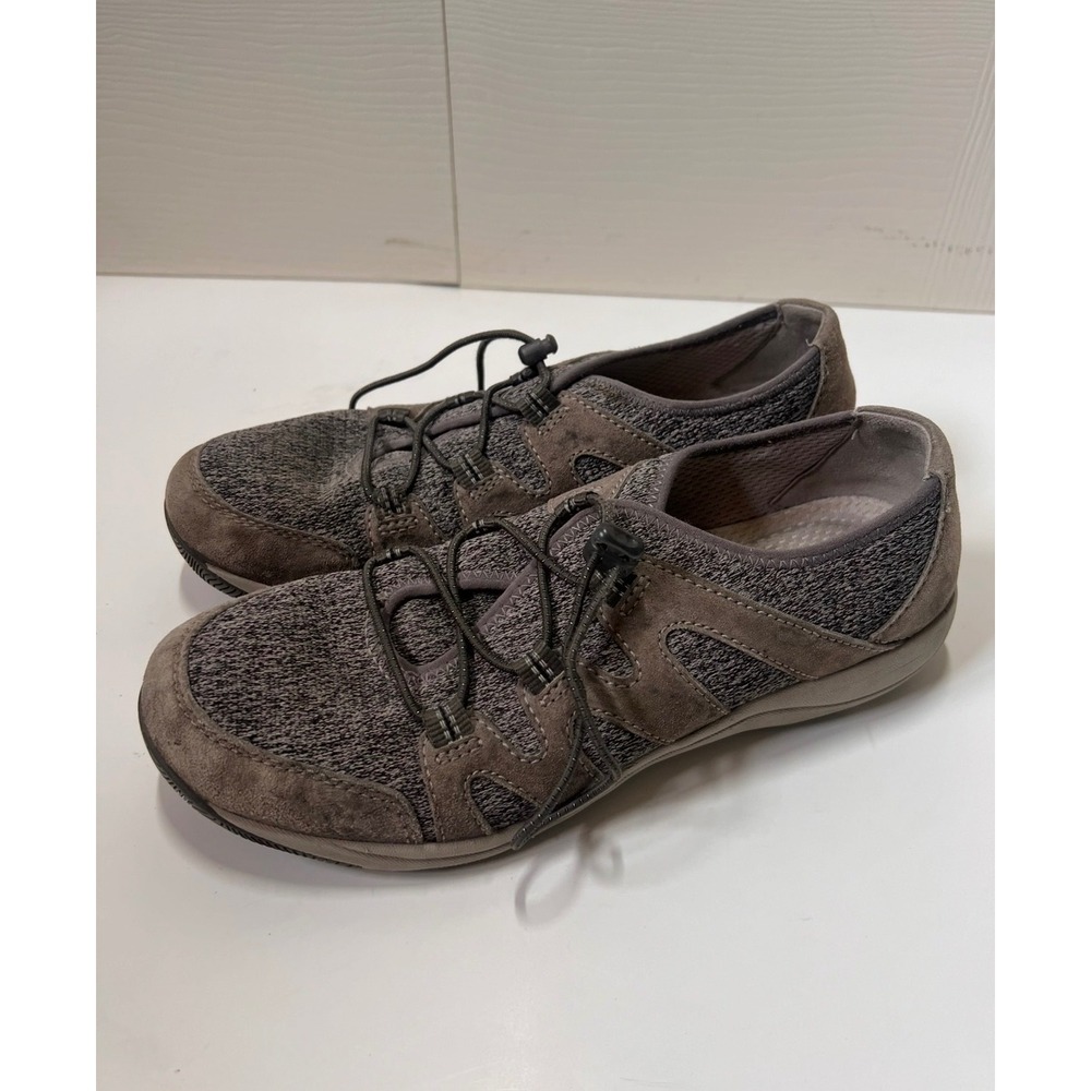 Dansko Honor Charcoal Gray Suede Mesh Bungee Walking Shoes Sneaker 39 4516201020